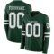 LongSleeve0620 Custom Green White Long Sleeve Authentic Football Jersey