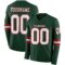 LongSleeve0622 Custom Green White-Red Long Sleeve Authentic Football Jersey