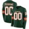 LongSleeve0624 Custom Green White-Orange Long Sleeve Authentic Football Jersey