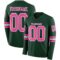LongSleeve0625 Custom Green Pink-White Long Sleeve Authentic Football Jersey