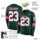 LongSleeve0626-1 Custom Green White-Pink Long Sleeve Authentic Football Jersey