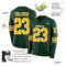 LongSleeve0627-1 Custom Green Gold-White Long Sleeve Authentic Football Jersey