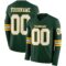 LongSleeve0628 Custom Green White-Gold Long Sleeve Authentic Football Jersey