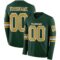 LongSleeve0629 Custom Green Old Gold-White Long Sleeve Authentic Football Jersey
