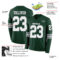 LongSleeve0632-1 Custom Green White-Gray Long Sleeve Authentic Football Jersey