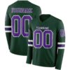 LongSleeve0633 Custom Green Purple-White Long Sleeve Authentic Football Jersey