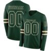 LongSleeve0634 Custom Green Cream Long Sleeve Authentic Football Jersey