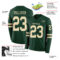 LongSleeve0635-1 Custom Green Cream Long Sleeve Authentic Football Jersey
