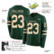 LongSleeve0637-1 Custom Green Cream-Black Long Sleeve Authentic Football Jersey