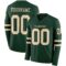 LongSleeve0637 Custom Green Cream-Black Long Sleeve Authentic Football Jersey