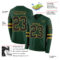 LongSleeve0639-1 Custom Green Black-Old Gold Long Sleeve Authentic Football Jersey