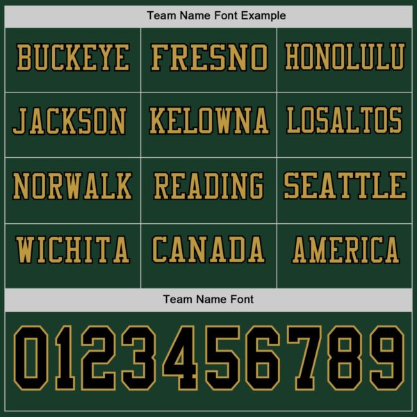 Custom Green Black-Old Gold Long Sleeve Authentic Football Jersey