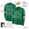 Custom Kelly Green White Long Sleeve Authentic Football Jersey