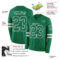LongSleeve0640-1 Custom Kelly Green White Long Sleeve Authentic Football Jersey