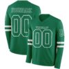 Custom Kelly Green White Long Sleeve Authentic Football Jersey