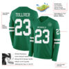 Custom Kelly Green White Long Sleeve Authentic Football Jersey