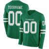 Custom Kelly Green White Long Sleeve Authentic Football Jersey