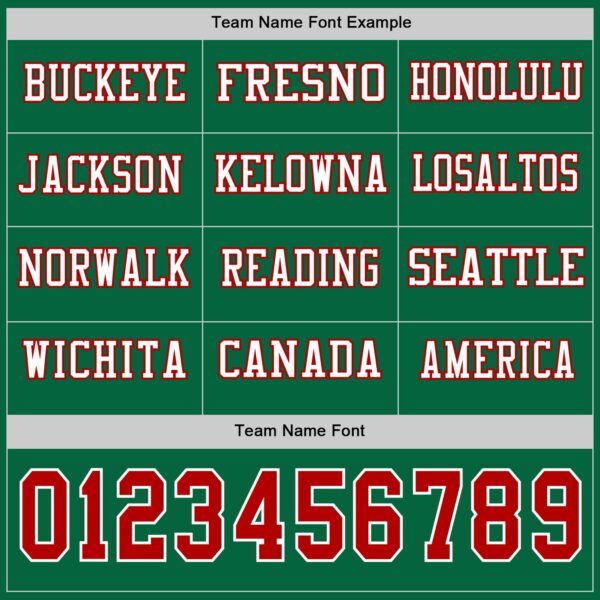 Custom Kelly Green Red-White Long Sleeve Authentic Football Jersey