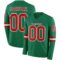 LongSleeve0642 Custom Kelly Green Red-White Long Sleeve Authentic Football Jersey