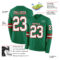 LongSleeve0643-1 Custom Kelly Green White-Red Long Sleeve Authentic Football Jersey