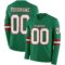 LongSleeve0643 Custom Kelly Green White-Red Long Sleeve Authentic Football Jersey