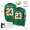 LongSleeve0646-1 Custom Kelly Green White-Orange Long Sleeve Authentic Football Jersey