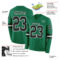 LongSleeve0647-1 Custom Kelly Green Black-White Long Sleeve Authentic Football Jersey