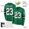 Custom Kelly Green White-Black Long Sleeve Authentic Football Jersey