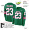LongSleeve0650-1 Custom Kelly Green White-Pink Long Sleeve Authentic Football Jersey