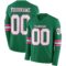 LongSleeve0650 Custom Kelly Green White-Pink Long Sleeve Authentic Football Jersey