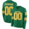 LongSleeve0651 Custom Kelly Green Gold-White Long Sleeve Authentic Football Jersey