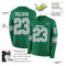 LongSleeve0655-1 Custom Kelly Green Gray-White Long Sleeve Authentic Football Jersey