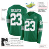 Custom Kelly Green White-Gray Long Sleeve Authentic Football Jersey