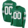 LongSleeve0656 Custom Kelly Green White-Gray Long Sleeve Authentic Football Jersey