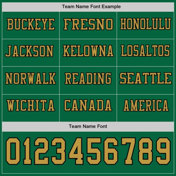 Custom Kelly Green Old Gold-Black Long Sleeve Authentic Football Jersey