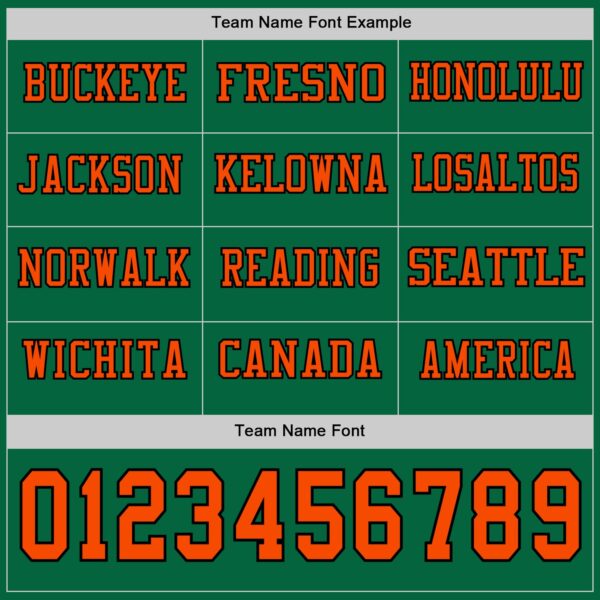 Custom Kelly Green Orange-Black Long Sleeve Authentic Football Jersey