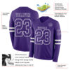 Custom Purple White Long Sleeve Authentic Football Jersey