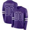 LongSleeve0662 Custom Purple White Long Sleeve Authentic Football Jersey