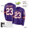 LongSleeve0665-1 Custom Purple White-Red Long Sleeve Authentic Football Jersey