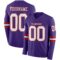 LongSleeve0665 Custom Purple White-Red Long Sleeve Authentic Football Jersey