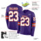 LongSleeve0667-1 Custom Purple White-Orange Long Sleeve Authentic Football Jersey