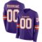 LongSleeve0667 Custom Purple White-Orange Long Sleeve Authentic Football Jersey
