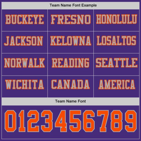 Custom Purple Orange-Gray Long Sleeve Authentic Football Jersey