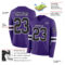 LongSleeve0669-1 Custom Purple Black-White Long Sleeve Authentic Football Jersey