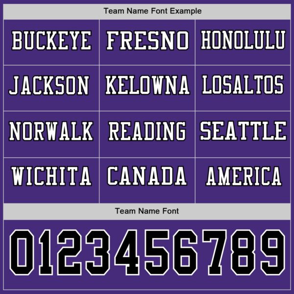 Custom Purple Black-White Long Sleeve Authentic Football Jersey