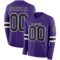 LongSleeve0669 Custom Purple Black-White Long Sleeve Authentic Football Jersey