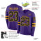 LongSleeve0671-1 Custom Purple Black-Gold Long Sleeve Authentic Football Jersey