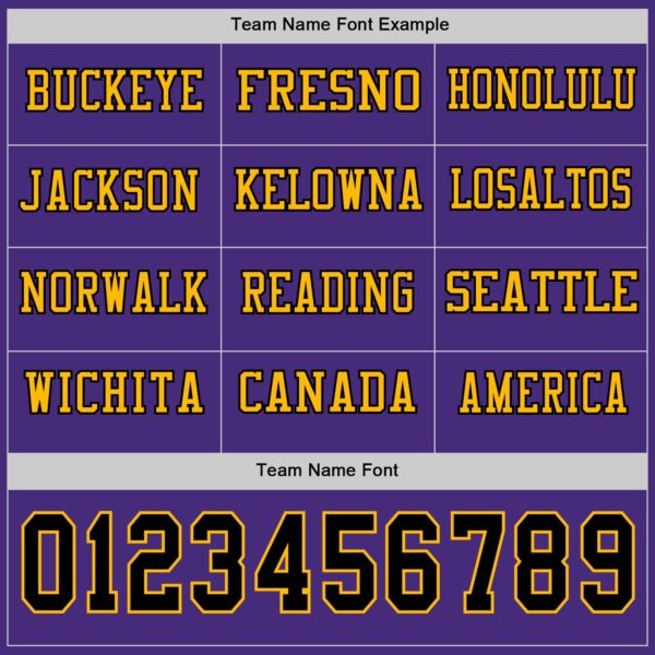 Custom Purple Black-Gold Long Sleeve Authentic Football Jersey
