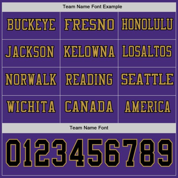 Custom Purple Black-Old Gold Long Sleeve Authentic Football Jersey