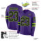 LongSleeve0673-1 Custom Purple Black-Neon Green Long Sleeve Authentic Football Jersey